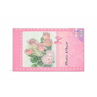 Fotoğraf Albümü 200’lü – Pembe Çiçek Desenli | 10×15 cm Anı Albümü