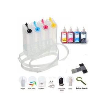 Canon / Hp Uyumlu Şeffaf Kartuş Tankı Dolu Tüm Malzemeler