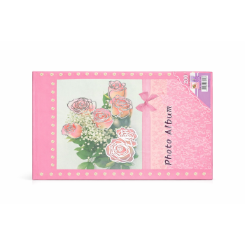 Fotoğraf Albümü 200’lü – Pembe Çiçek Desenli | 10×15 cm Anı Albümü